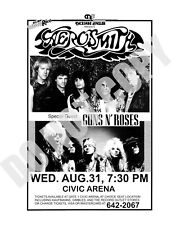 1988 Aerosmith Permanent Vacation Tour With Guns N' Roses At Civic Ad 8x10 Photo picture