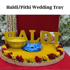 Pithi Tray Decorative Haldi Tray with Pithi Powder & 5 Sticks Wedding Ceremony picture