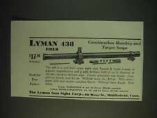 1937 Lyman 438 Field Scope Ad - Combination Hunting and Target picture