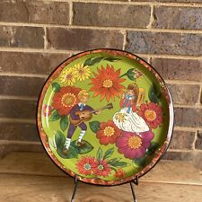 Vintage 1970s Daher Ware Tin Serving Tray Whimsical Singer Serenade picture