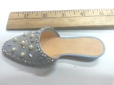 Decorative Collectible -  Miniature Slide On Blue Shoe - Faux Rhinestone & Pearl picture