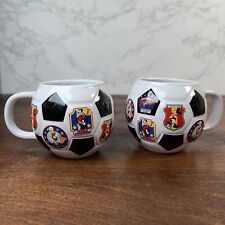 2 Sports Soccer Ball Coffee Mug Cup Pottery Mickey, Donal, Goofy World Champion picture