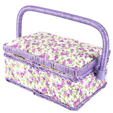 Flower Printed Sewing Box With Double-layer Storage Design ZXS picture