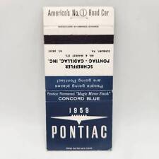 Vintage Matchcover 1959 Pontiac Schreffler Pontiac Cadillac Sunbury Pennsylvania picture
