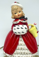 Vintage Napco Christmas Lady W/Muff Planter 1956 CX2266C, **READ** picture
