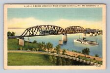 Henderson KY-Kentucky, Aerial Bridge Across Ohio, Vintage c1941 Postcard picture