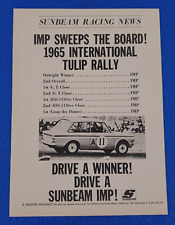 1965 SUNBEAM IMP SWEEPS THE BOARD INTERNATIONAL TULIP RALLY ORIGINAL PRINT AD picture