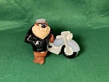 Looney Toons Taz Motorcycle Salt And Pepper Shakers 1994 Porcelain Ceramic picture