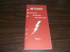 1991 NJT NEW JERSEY TRANSIT RAIL TRO-3 ELECTRICAL OPERATING INSTRUCTIONS picture