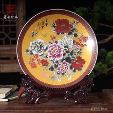 Golden Peony Rich and Noble Porcelain Plate Decoration picture