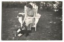 RPPC Postcard Woman Dog Nursing Puppies c. 1940s'50s picture