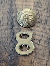 1870s 1880s Army Indian Wars Era 8th Infantry Regiment Cap Badge Button L@@K picture