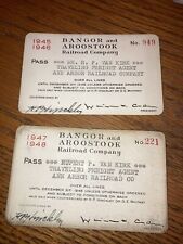 Lot 2 Bangor And Aroostook Railroad Company Tickets Passes 1945-46 1947-48 TFA picture