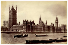 London, Palace of Westminster, photo. J.V. Vintage Albumen Print, Album Print picture