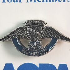 AOPA Aircraft and Pilots Association 25-year membership pin Silver-tone Aviator picture