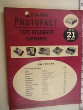 SF NOVEMBER 1965 Sams Photofact   TAPE RECORDER Series TR-21  BIS picture