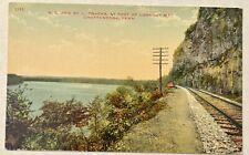 Railroad tracks at the foot of Lookout Mountain Chattanooga TN Vintage Postcard picture