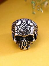 Halloween Stainless Steel Silver Black Skull Design Band Ring for Men and Boys picture