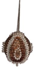 Vintage Mid-Century Mod Push Pin/Bead/Brown Christmas Ornament picture