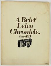 c1971 Brief Leica Camera Chronicle Collector Booklet History Ernst Photography  picture