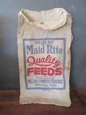 Vintage MAID RITE QUALITY FEEDS Sack Bag- Farmer Barn Man Cave picture