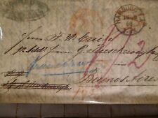 Antique 1868 Letter with 4 Postmarks & 5 Colors London/Hamburg picture