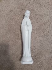 Vintage White Ceramic 1425 Praying Mary Madonna 9 1/4