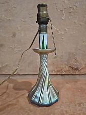 Louis Comfort Tiffany Favrile Art Glass Candlestick Lamp Antique Iridescent  picture