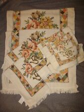 VTG Cannon 8 Piece Towels Set 70s Floral 2 body 2 Hand 4 Wash EUC BROWNS ORANGES picture