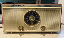 Pink Cream MID-CENTURY SYLVANIA AM TUBE RADIO Model 1303 Vintage 1950s WORKS picture