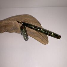 Vintage Rare Ideal Waterman #3 Fountain Pen Forest Green Swirl 14k Nib Reaper picture