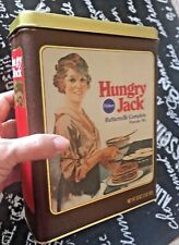 Vtg PILLSBURY HUNGRY JACK PANCAKE MIX Tin  BOX Cqnister Storage Container a picture