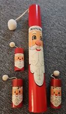 Vintage 1966 SANTA CLAUS Matches Holder Tubes Christmas by CAPRI Lot Of 4 Japan picture