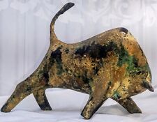  Gilt Bull Steer Sculpture Japanese Rare Old Cast Iron  picture