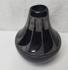 Vtg Blackware Pottery Santa Clara San Ildefonso Pueblo Art Feathers Tallhouse picture