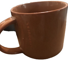 Starbucks 2013 Glazed Brown 14 oz Stackable Coffee Mug Cup Etched Logo Embossed picture