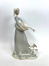 VINTAGE Lladro Porcelain Figurine Girl with Duck and Dog #4866 Spain Retired picture