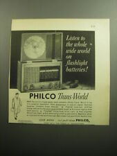 1958 Philco Trans-World Radio Ad - Listen to the whole wide world on batteries picture