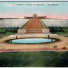 c1940s Romagne, France Normandy American Cemetary Postcard Motorcycle A121 picture