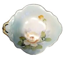 Noritaki CANDY, NUT, TRINKET DISH, Hand-painted yellow, Rose & Bud 1920-40s gild picture