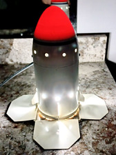 Vintage Steampunk Rocket Metal Table Lamp Flame Night Light Desk Light picture