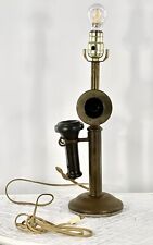 Antique Western Electric Brass Candlestick Telephone Phone Lamp/Working/No Shade picture