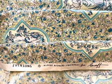 VINTAGE '50s FABRIC EVENSONG BY ALBERT RICHARD STOCKDALE FOR GREEFF (36x31) 1 YD picture