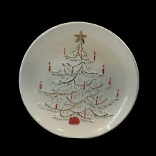 Mallory Ceramic Studio Jamar Christmas Plate Tree Red Candles Glitter Hobby VTG picture