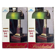 Lot of 2 ( Pair ) NOS Dynasty Classic Presidential Bankers Desk Lamp Cherry Wood picture