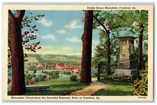 1952 Daniel Boone Monument Overlooking Kentucky River Frankfort Vintage Postcard picture