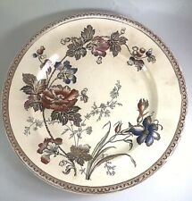 Brownfield Aesthetic Polychrome Texas Rose Floral Ironstone Plate 1850-1899 picture