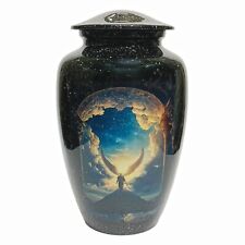 Premium Adult Cremation Urn for Human Ashes - Angel Wings Heaven with Velvet Bag picture