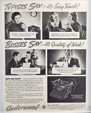 1937 Underwood Typewriter Bosses Say Vtg Print Ad Man Cave Art Deco Poster 30's picture