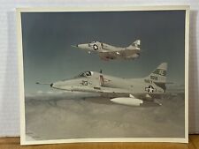 Douglas A-4 Skyhawk Attack Aircraft IN FLIGHT Color Picture VTG Kodak Paper picture